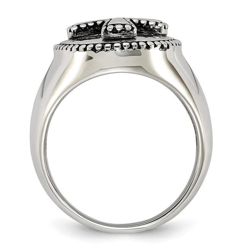Sterling Silver Sentimental Expressions Polished & Antiqued Boldness Cross Ring