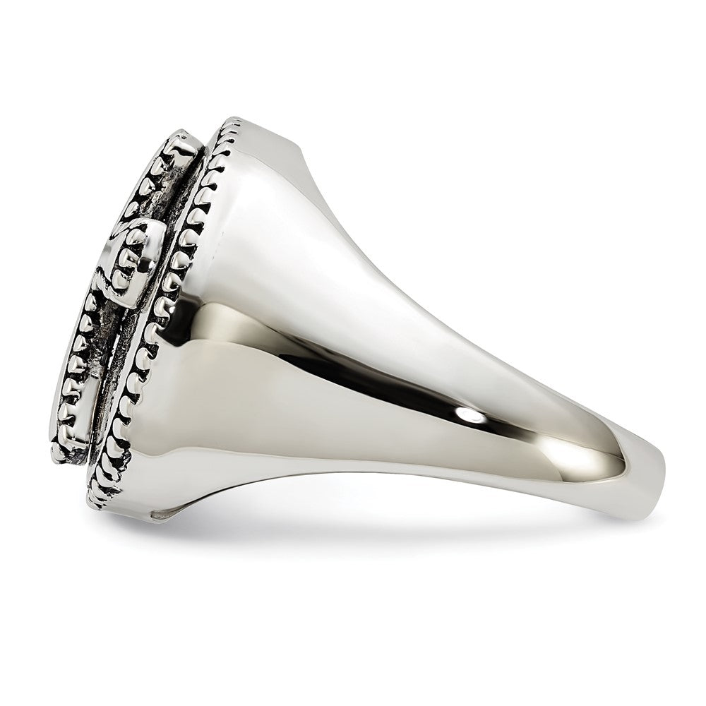 Sterling Silver Sentimental Expressions Polished & Antiqued Boldness Cross Ring