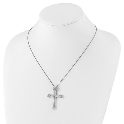 Sterling Silver Sentimental Expressions Polished Strength Cross Necklace
