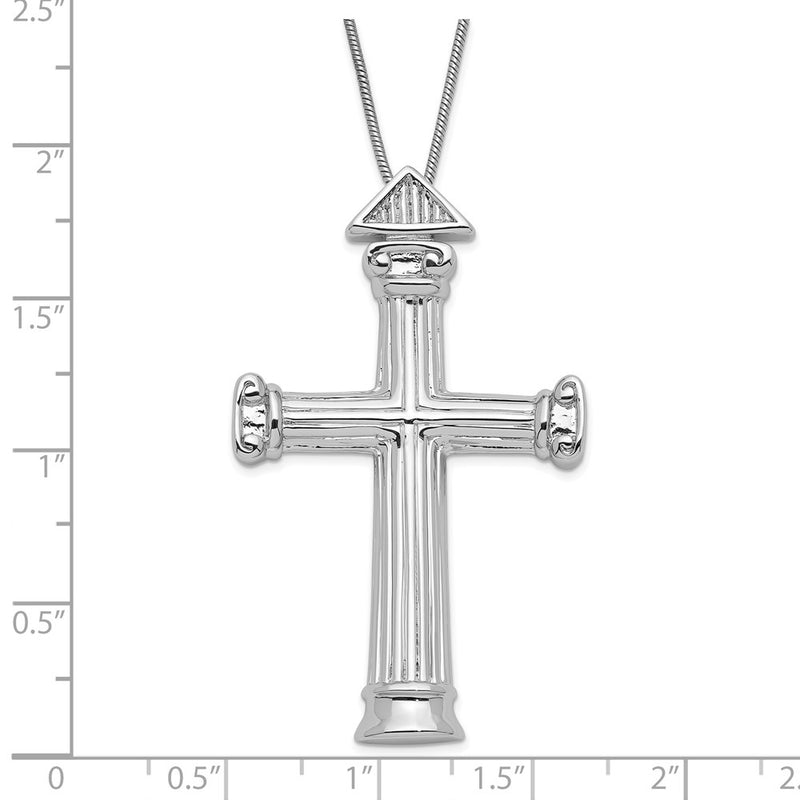 Sterling Silver Sentimental Expressions Polished Strength Cross Necklace