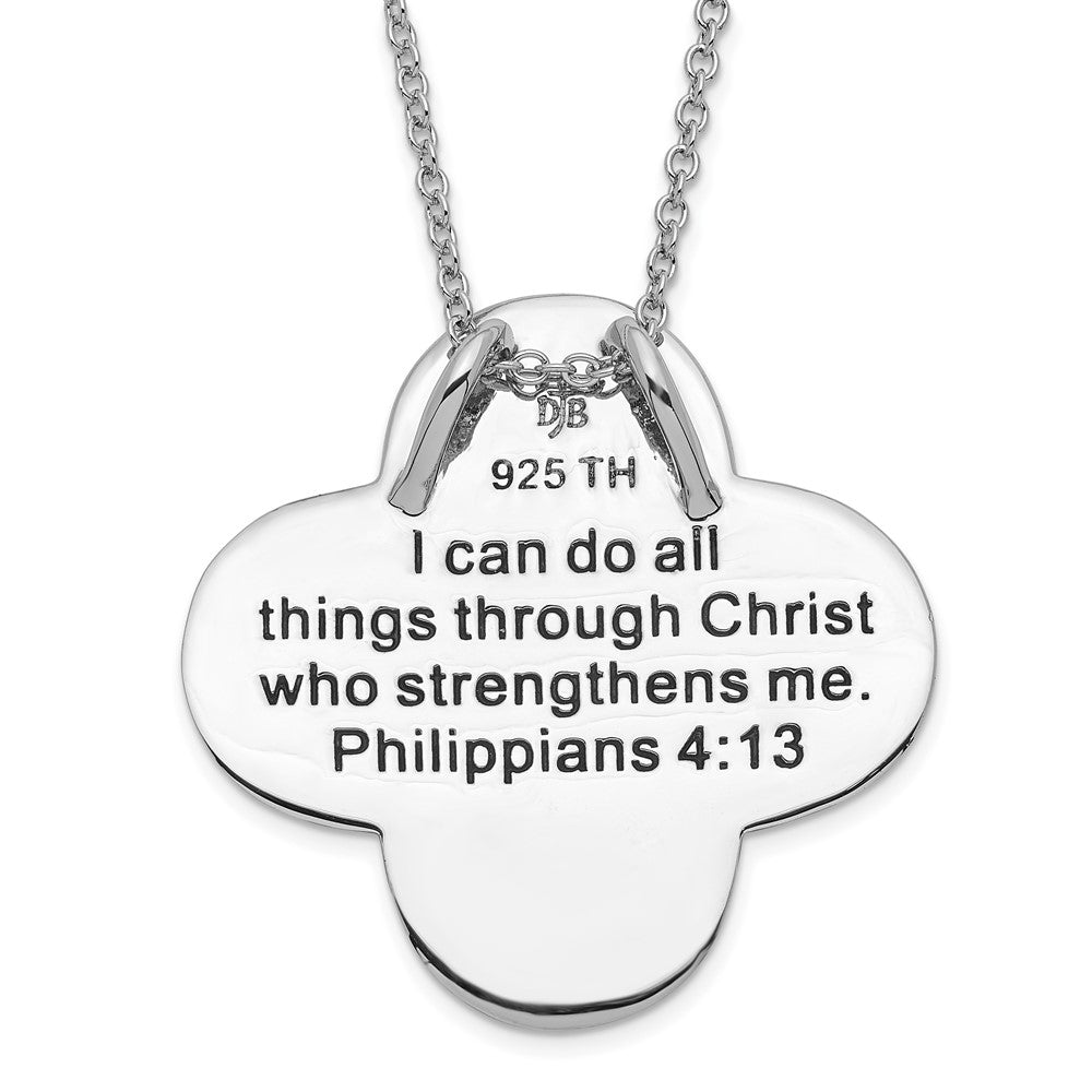 Sterling Silver Sentimental Expressions Polished & Antiqued Dieters Cross Necklace