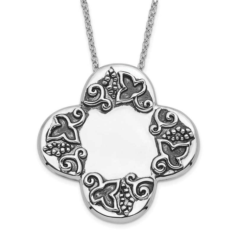 Sterling Silver Sentimental Expressions Polished & Antiqued Dieters Cross Necklace