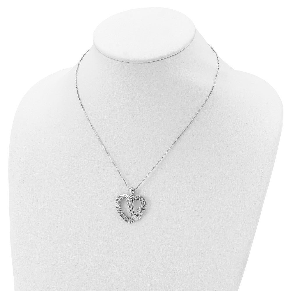 Sterling Silver Sentimental Expressions Rhodium-Plated Cz Forever Grateful 18In Necklace