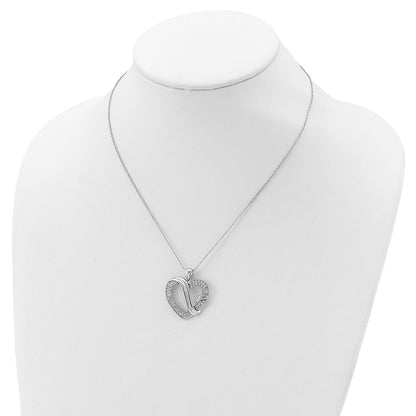 Sterling Silver Sentimental Expressions Rhodium-Plated Cz Forever Grateful 18In Necklace
