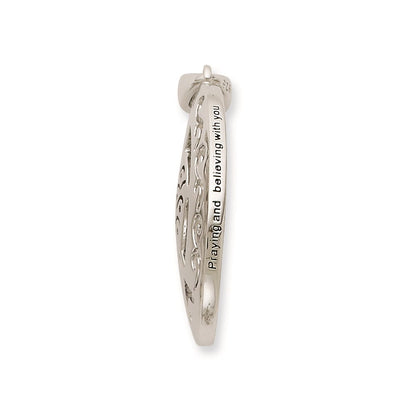Sterling Silver Sentimental Expressions Polished & Antiqued Praying Believing With You Necklace