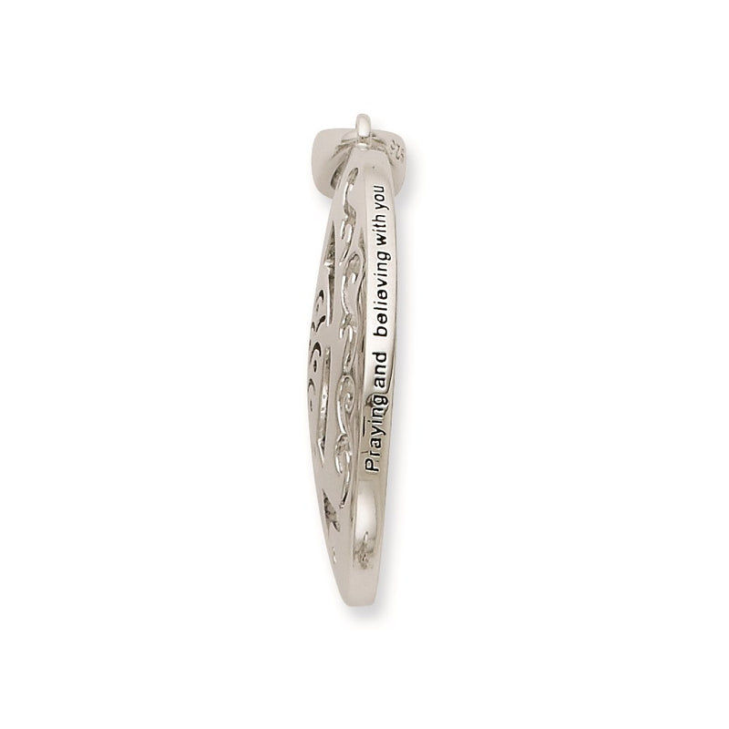 Sterling Silver Sentimental Expressions Polished & Antiqued Praying Believing With You Necklace