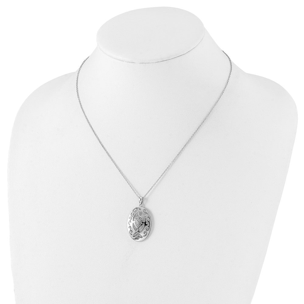 Sterling Silver Sentimental Expressions Polished & Antiqued Praying Believing With You Necklace