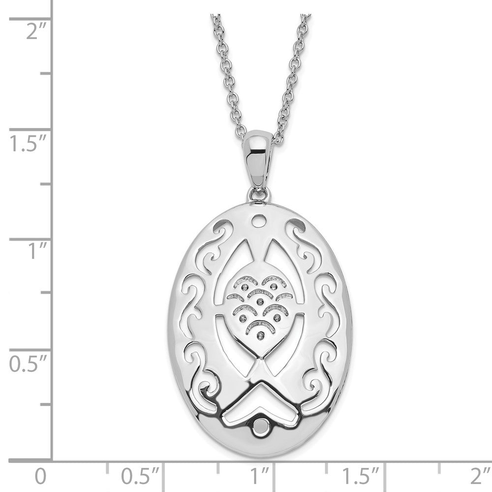 Sterling Silver Sentimental Expressions Polished & Antiqued Praying Believing With You Necklace
