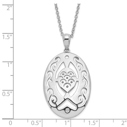 Sterling Silver Sentimental Expressions Polished & Antiqued Praying Believing With You Necklace