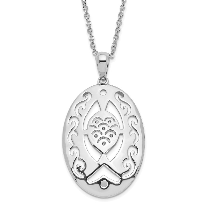 Sterling Silver Sentimental Expressions Polished & Antiqued Praying Believing With You Necklace