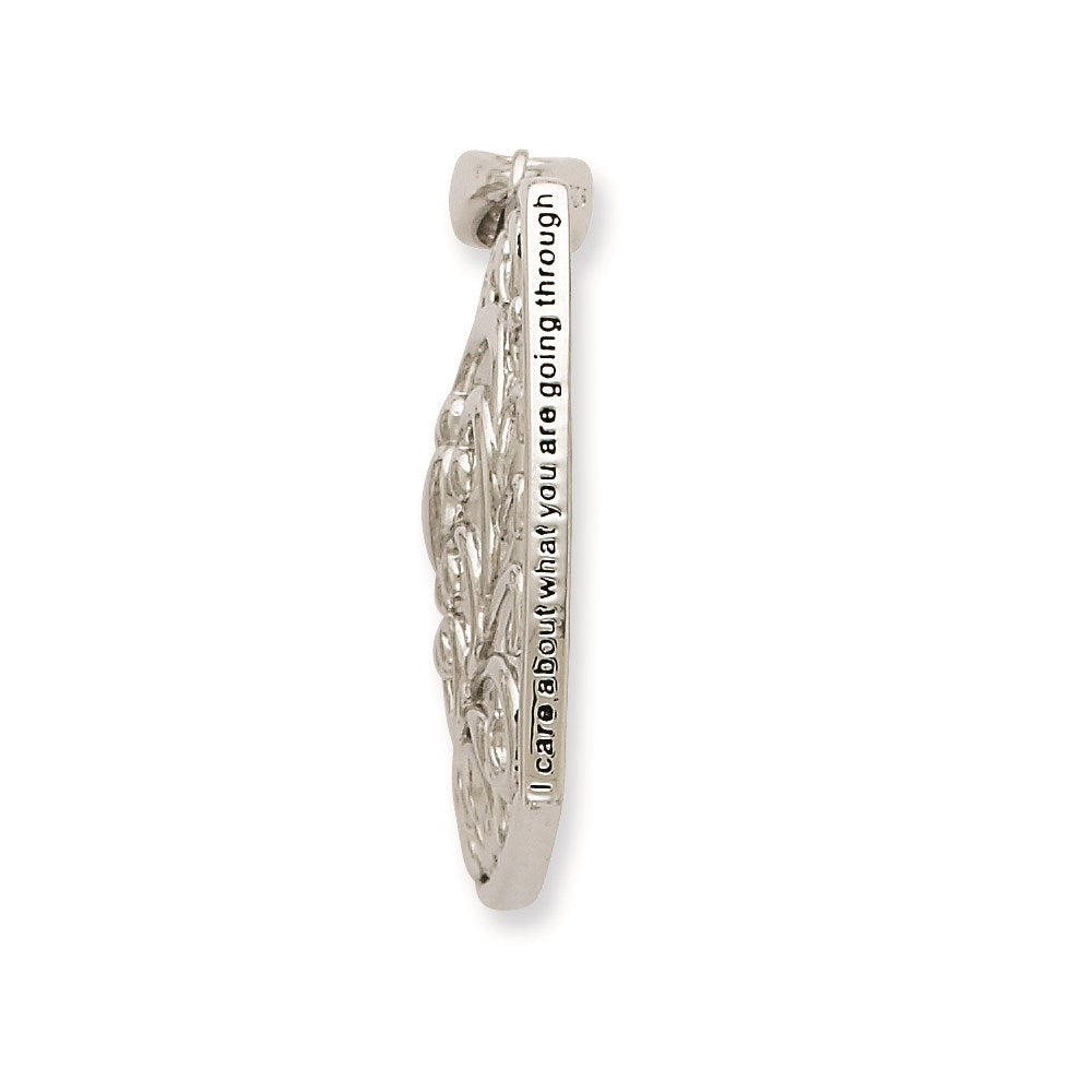 Sterling Silver Sentimental Expressions Rhodium-Plated I Care About What You Are Going Through 18 Necklace