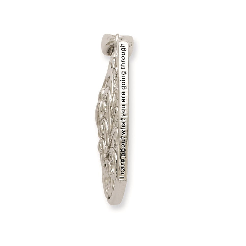 Sterling Silver Sentimental Expressions Rhodium-Plated I Care About What You Are Going Through 18 Necklace