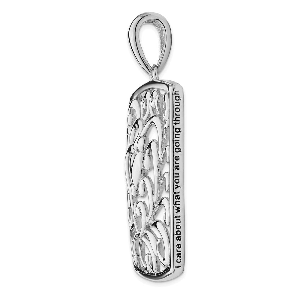 Sterling Silver Sentimental Expressions Rhodium-Plated I Care About What You Are Going Through 18 Necklace