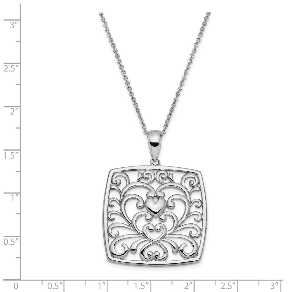 Sterling Silver Sentimental Expressions Rhodium-Plated I Care About What You Are Going Through 18 Necklace
