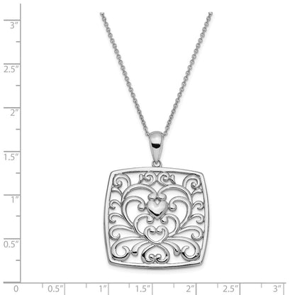 Sterling Silver Sentimental Expressions Rhodium-Plated I Care About What You Are Going Through 18 Necklace
