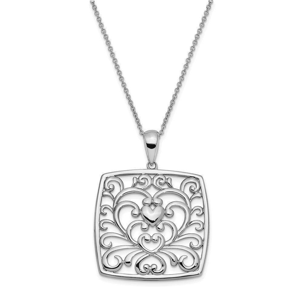 Sterling Silver Sentimental Expressions Rhodium-Plated I Care About What You Are Going Through 18 Necklace