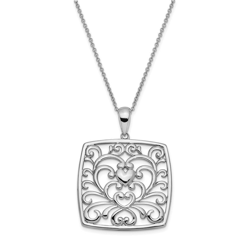 Sterling Silver Sentimental Expressions Rhodium-Plated I Care About What You Are Going Through 18 Necklace