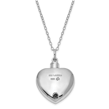 Sterling Silver Sentimental Expressions Rhodium-Plated With Me Always Ash Holder 18 Inch Necklace