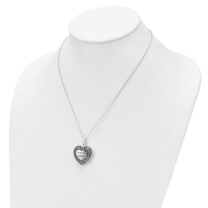 Sterling Silver Sentimental Expressions Rhodium-Plated With Me Always Ash Holder 18 Inch Necklace