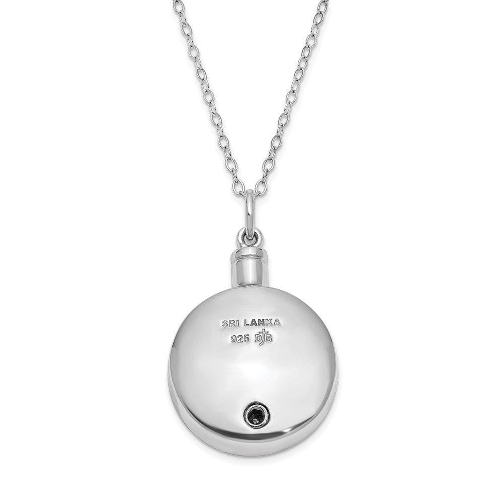 Sterling Silver Sentimental Expressions Rhodium-Plated Antiqued Paw Ash Holder 18 Inch Necklace