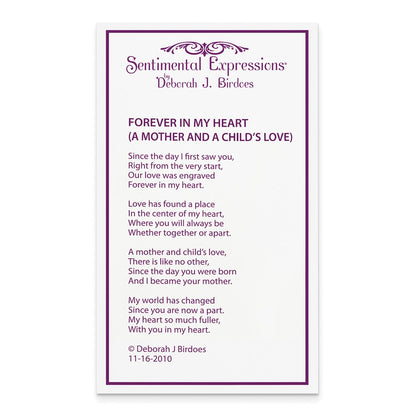 Sterling Silver Sentimental Expressions Rhodium-Plated Cz Forever In My Heart 18 Inch Necklace With Poem Card