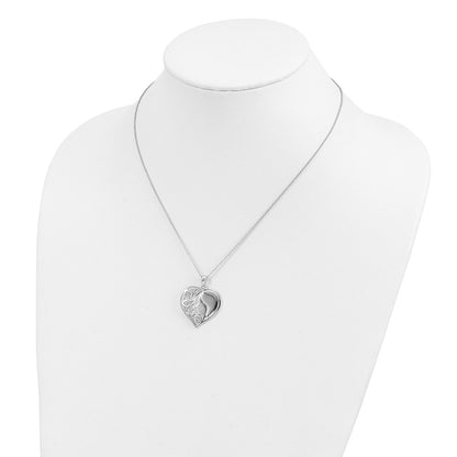 Sterling Silver Sentimental Expressions Rhodium-Plated Cz My Daughter, Heart'S Treasure 18In Necklace