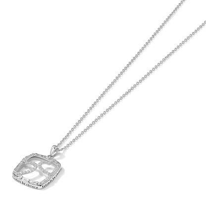 Sterling Silver Sentimental Expressions Rhodium-Plated Antiqued Cz Sisters By Chance 18In Hearts Necklace