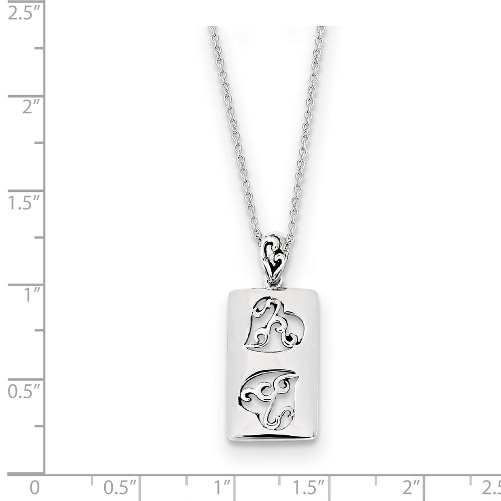 Sterling Silver Antiqued Girlfriends Two 18In Necklace