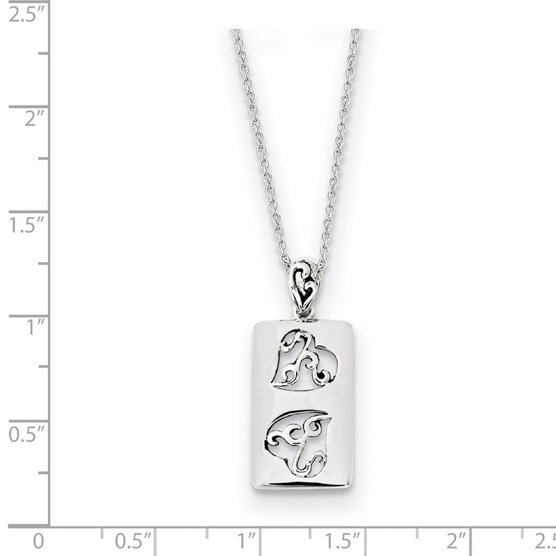 Sterling Silver Antiqued Girlfriends Two 18In Necklace