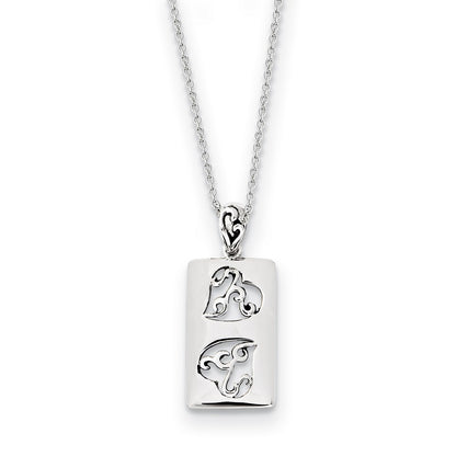 Sterling Silver Antiqued Girlfriends Two 18In Necklace