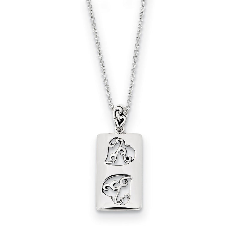 Sterling Silver Antiqued Girlfriends Two 18In Necklace