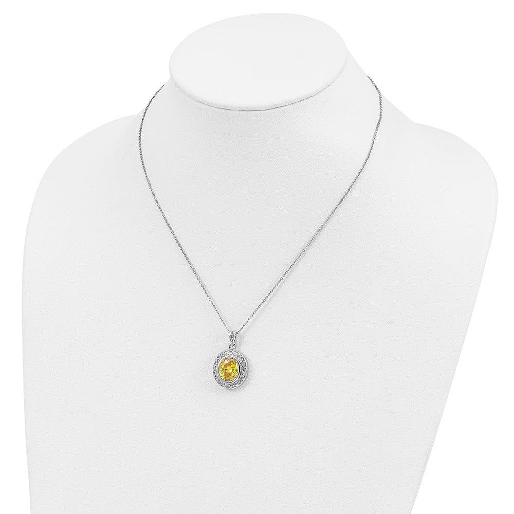 Sterling Silver Sentimental Expressions Cz Old Friends Are Golden 18In Necklace