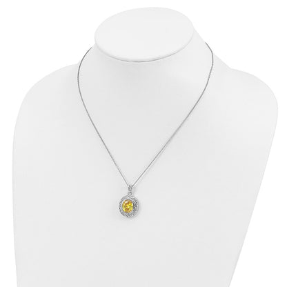 Sterling Silver Sentimental Expressions Cz Old Friends Are Golden 18In Necklace