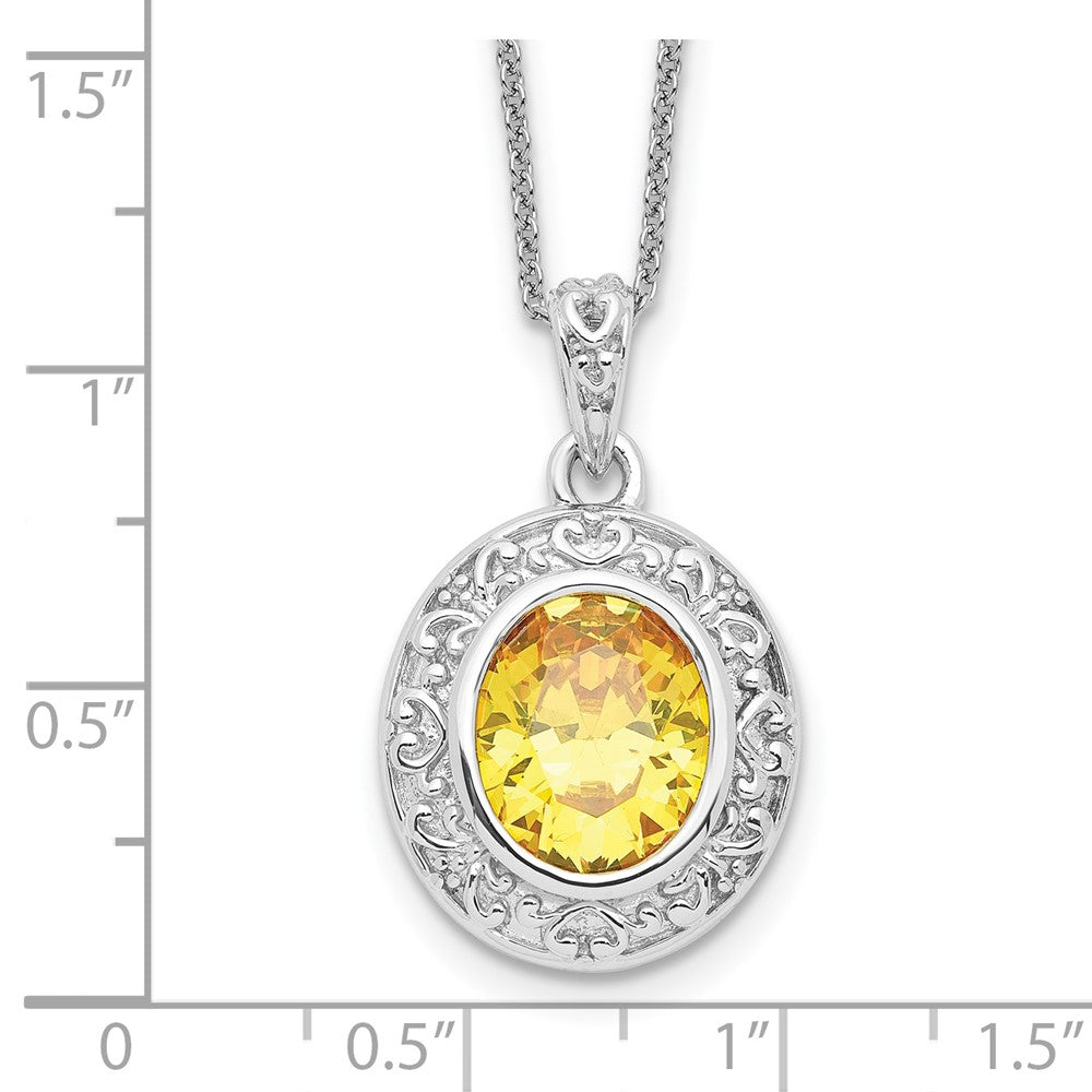 Sterling Silver Sentimental Expressions Cz Old Friends Are Golden 18In Necklace