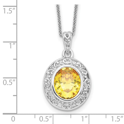Sterling Silver Sentimental Expressions Cz Old Friends Are Golden 18In Necklace