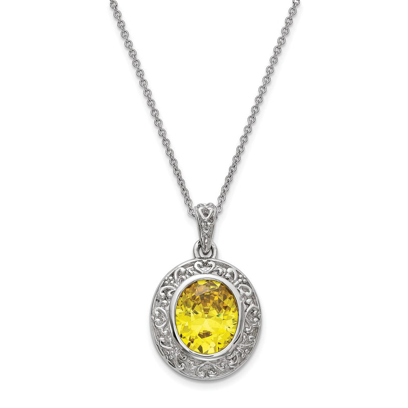 Sterling Silver Sentimental Expressions Cz Old Friends Are Golden 18In Necklace