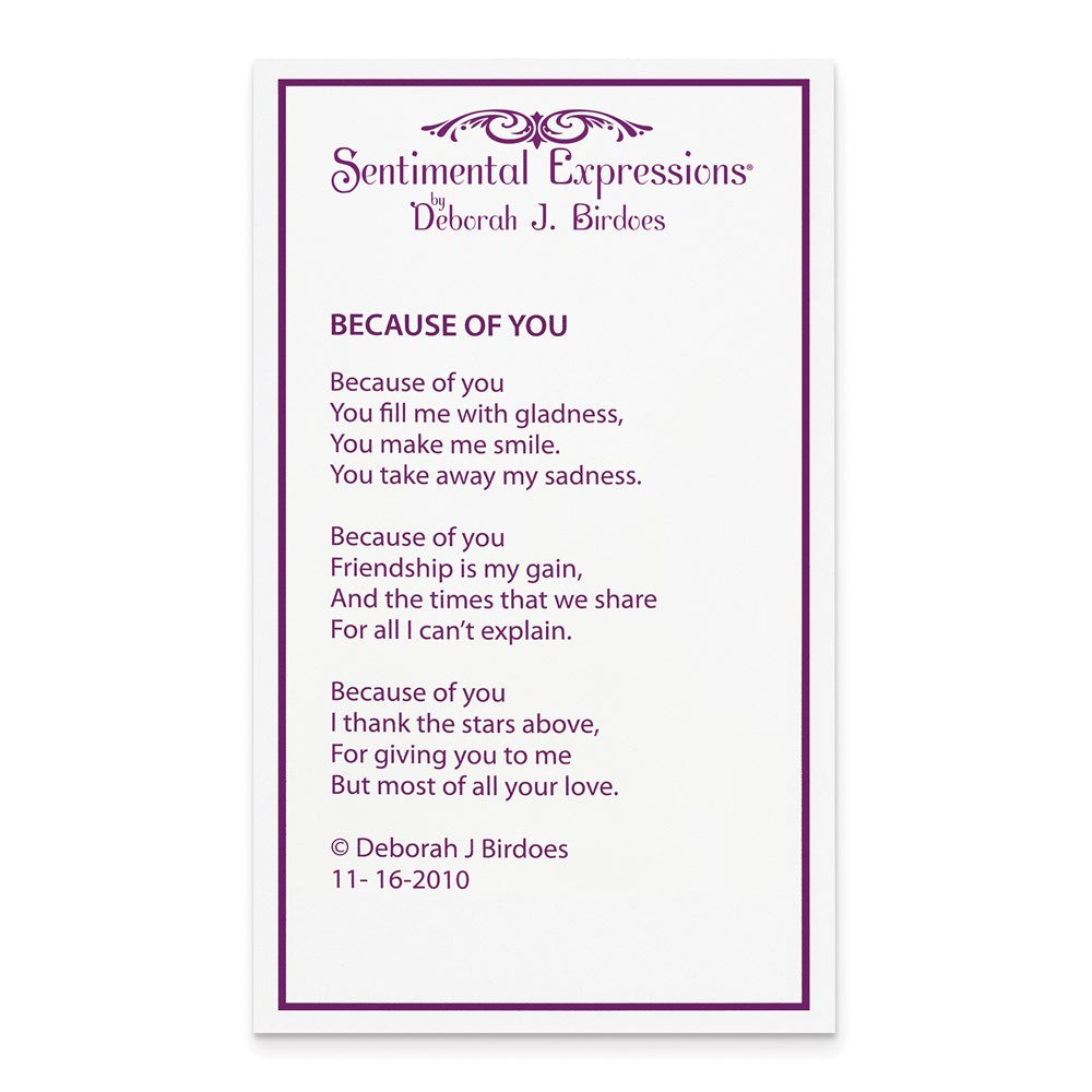 Sterling Silver Antiqued Cz Because Of You 18In Necklace