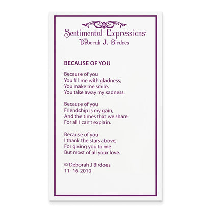 Sterling Silver Antiqued Cz Because Of You 18In Necklace