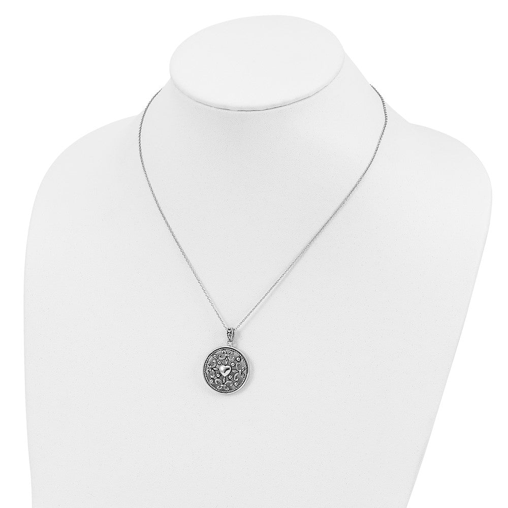 Sterling Silver Sentimental Expressions Rhodium-Plated A Friend For All Seasons 18 Fleur De Lis Necklace