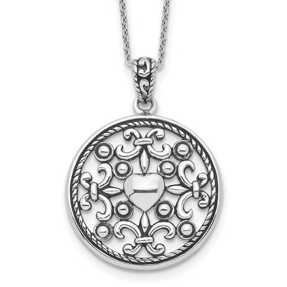 Sterling Silver Sentimental Expressions Rhodium-Plated A Friend For All Seasons 18 Fleur De Lis Necklace