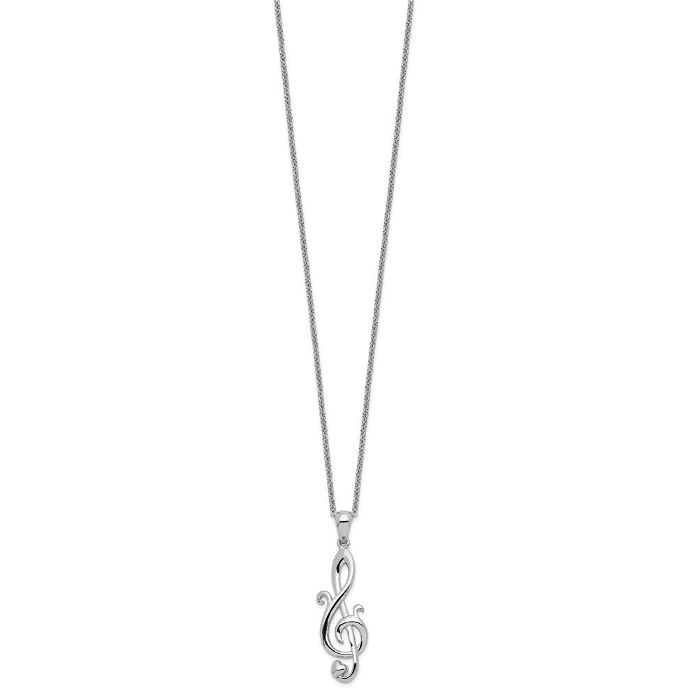 Sterling Silver Sentimental Expressions Rhodium-Plated Love Note 18In Necklace