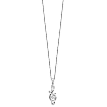 Sterling Silver Sentimental Expressions Rhodium-Plated Love Note 18In Necklace