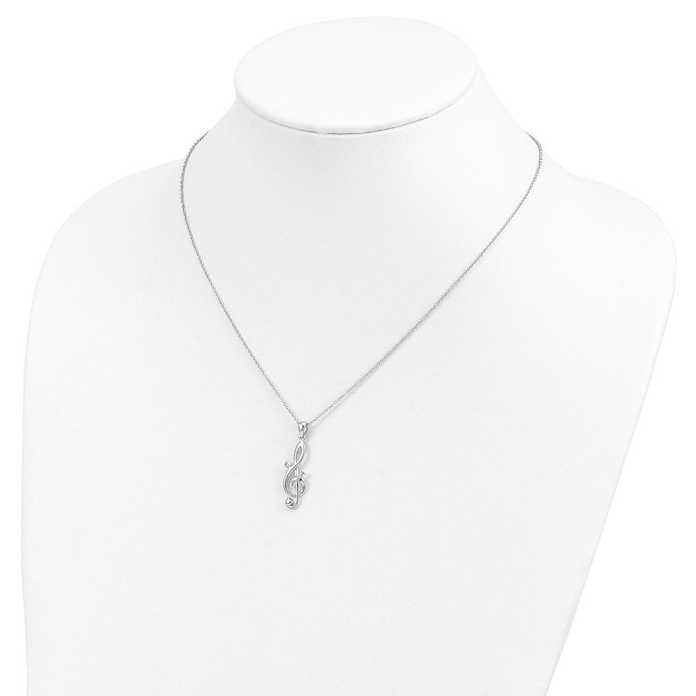 Sterling Silver Sentimental Expressions Rhodium-Plated Love Note 18In Necklace
