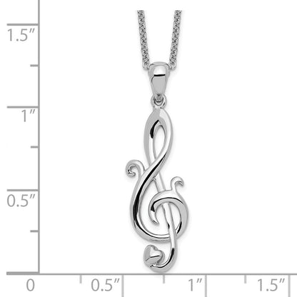 Sterling Silver Sentimental Expressions Rhodium-Plated Love Note 18In Necklace