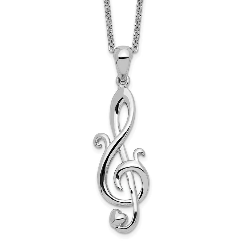 Sterling Silver Sentimental Expressions Rhodium-Plated Love Note 18In Necklace