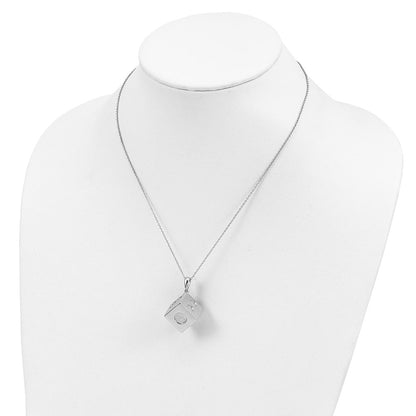 Sterling Silver Sentimental Expressions Rhodium-Plated Lucky As Can Be 18In Necklace