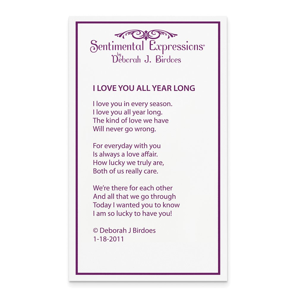Sterling Silver Sentimental Expressions Rhodium-Plated Cz I Love You All Year Long 18In Necklace