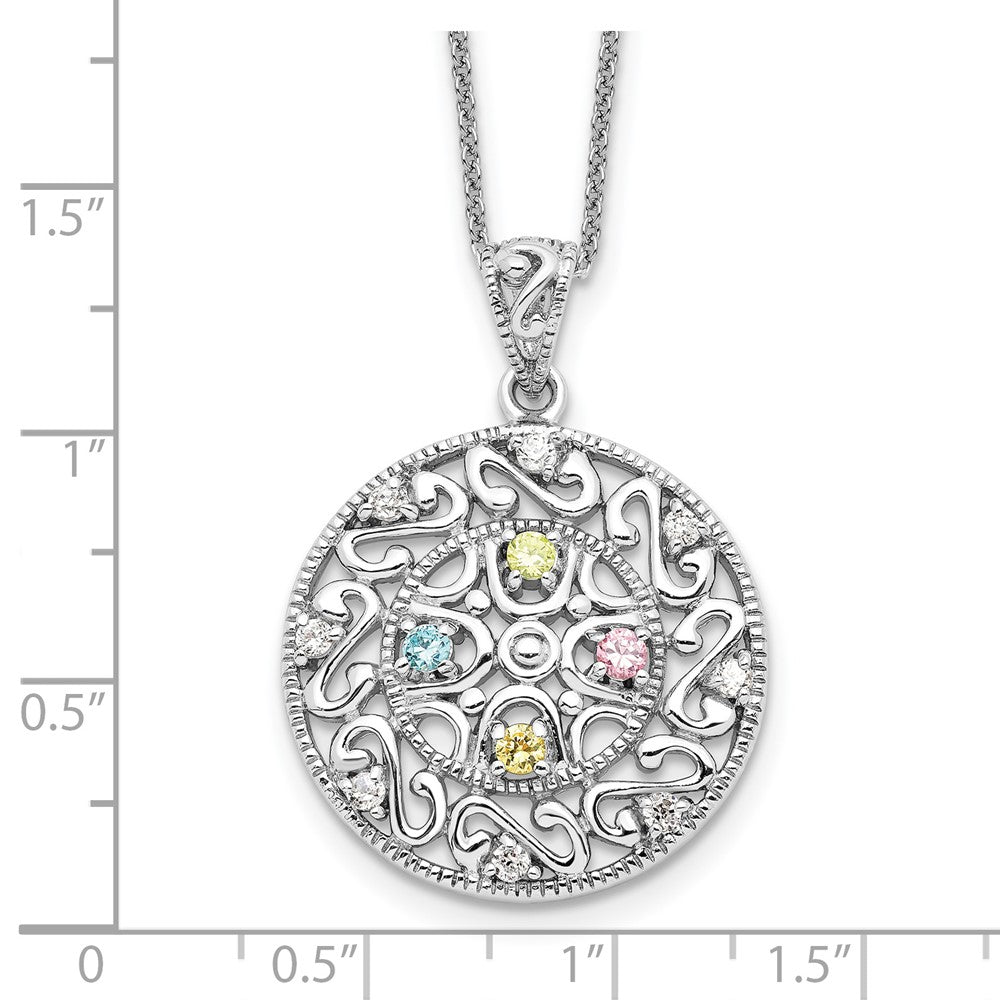 Sterling Silver Sentimental Expressions Rhodium-Plated Cz Bliss 18In Necklace