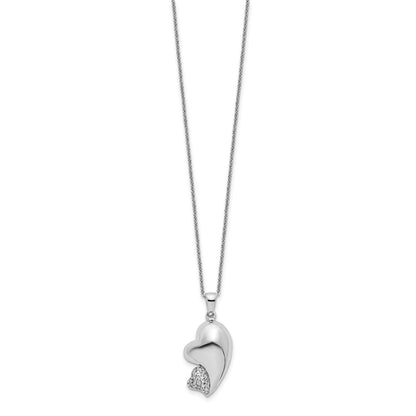 Sterling Silver Sentimental Expressions Rhodium-Plated Cz My Beloved Friend 18In Necklace