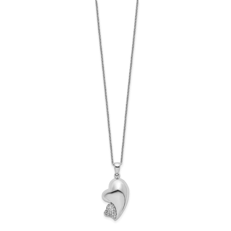 Sterling Silver Sentimental Expressions Rhodium-Plated Cz My Beloved Friend 18In Necklace